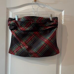 J. Crew Tartan Plaid Mini Top - Red and Green